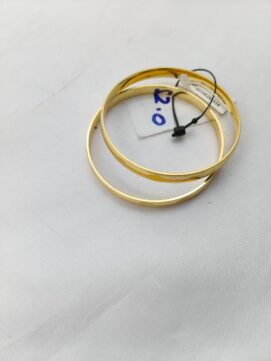 SGC BANGLE363N - Gold Tone Plain Glossy Classic Daily Wear Bangles Set of 2