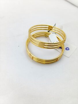 SGC BANGLA438N - Gold Tone 4-Layer Wire Designer Kada Bangles Set of 2