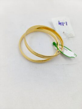SGC BANGLA325N - Gold Tone Ribbed Line Classic Daily Wear Bangles Set of 2
