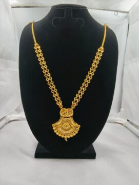 R HARAM1600N - Gold Tone Heart Chain Traditional Haram with Pendant